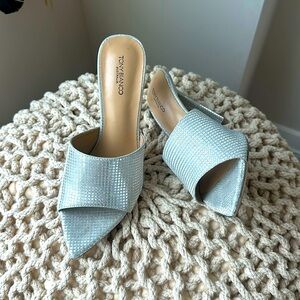 Silver Tony Blanco stilletos gorgeous